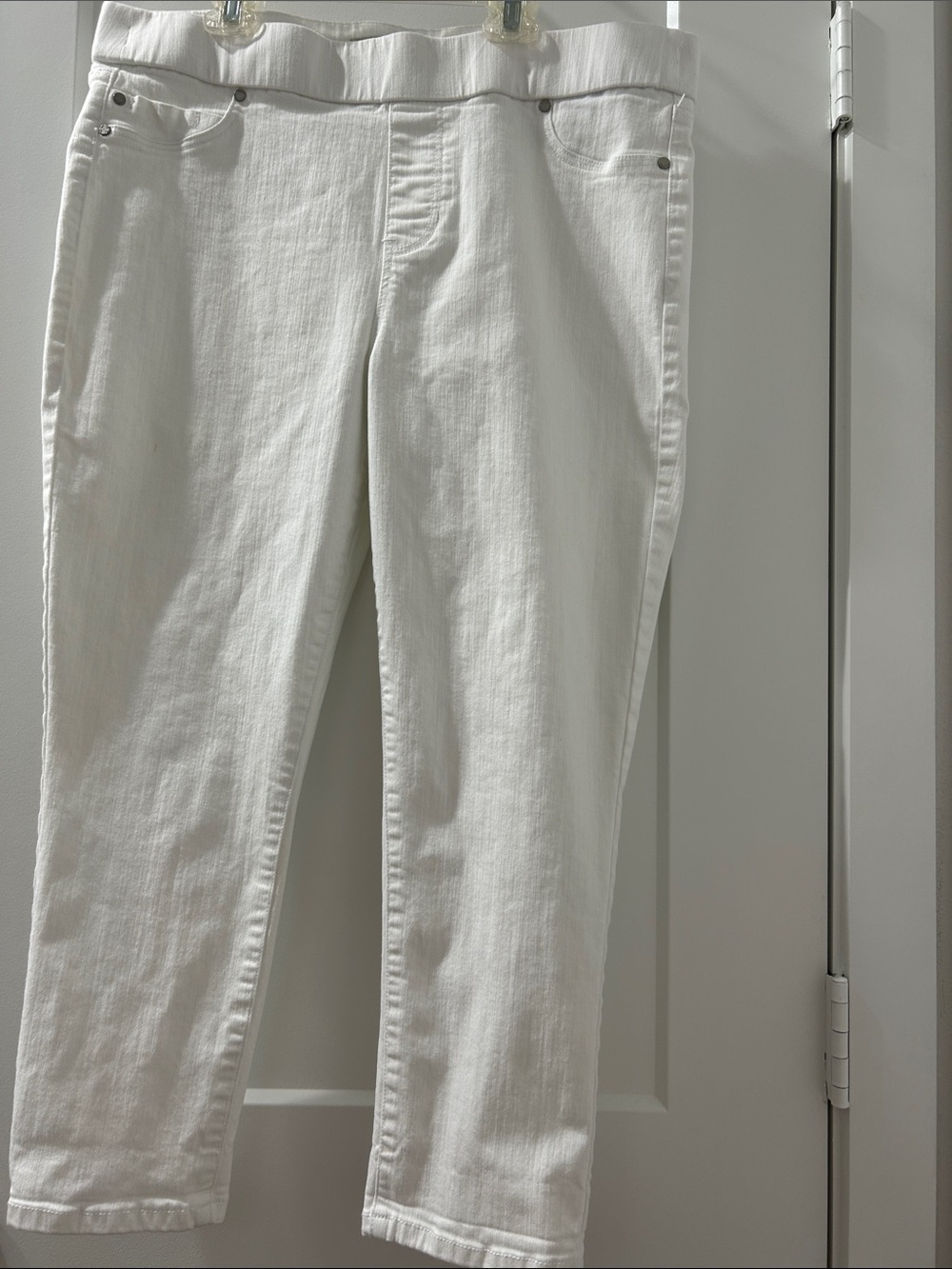 Women White Stretch Denim Pants